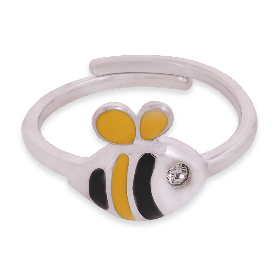 925 Sterling Silver Bumble Bee Rhodium Plated Ring For Kids