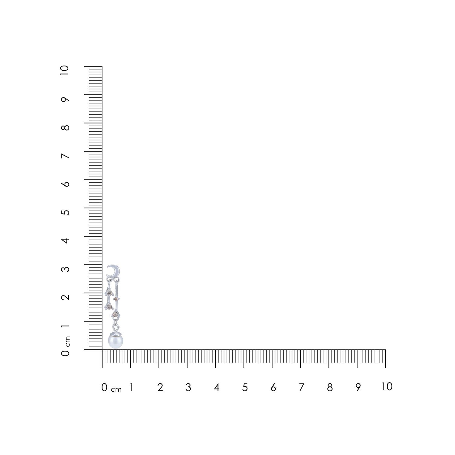 925 Sterling Silver Celestial Crystal Linked Pearl Drop Earring for Women