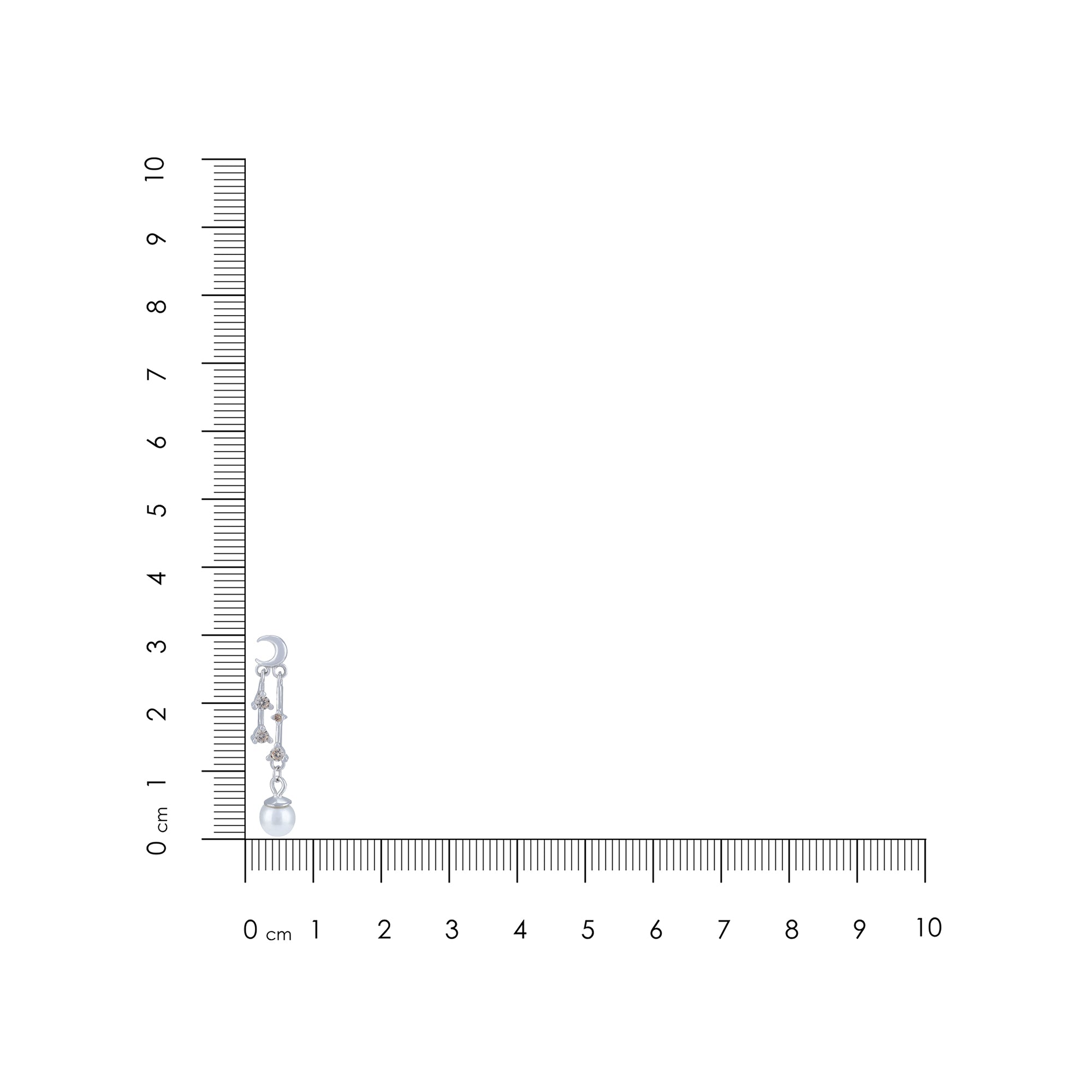 925 Sterling Silver Celestial Crystal Linked Pearl Drop Earring for Women