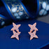 925 Sterling Silver Celestial Twin Star Rose Gold Earrings for Women