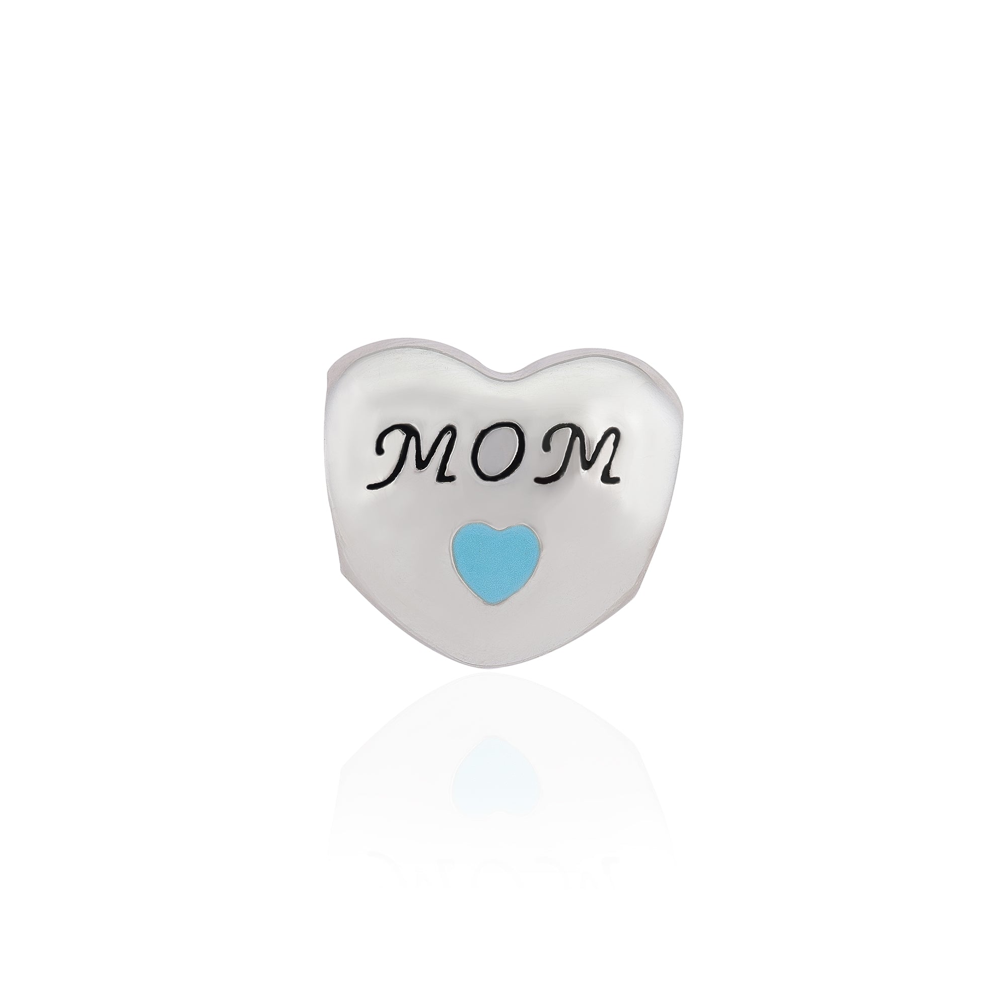 925 Sterling Silver Cherished Mother Heart Charm Pendant for Women