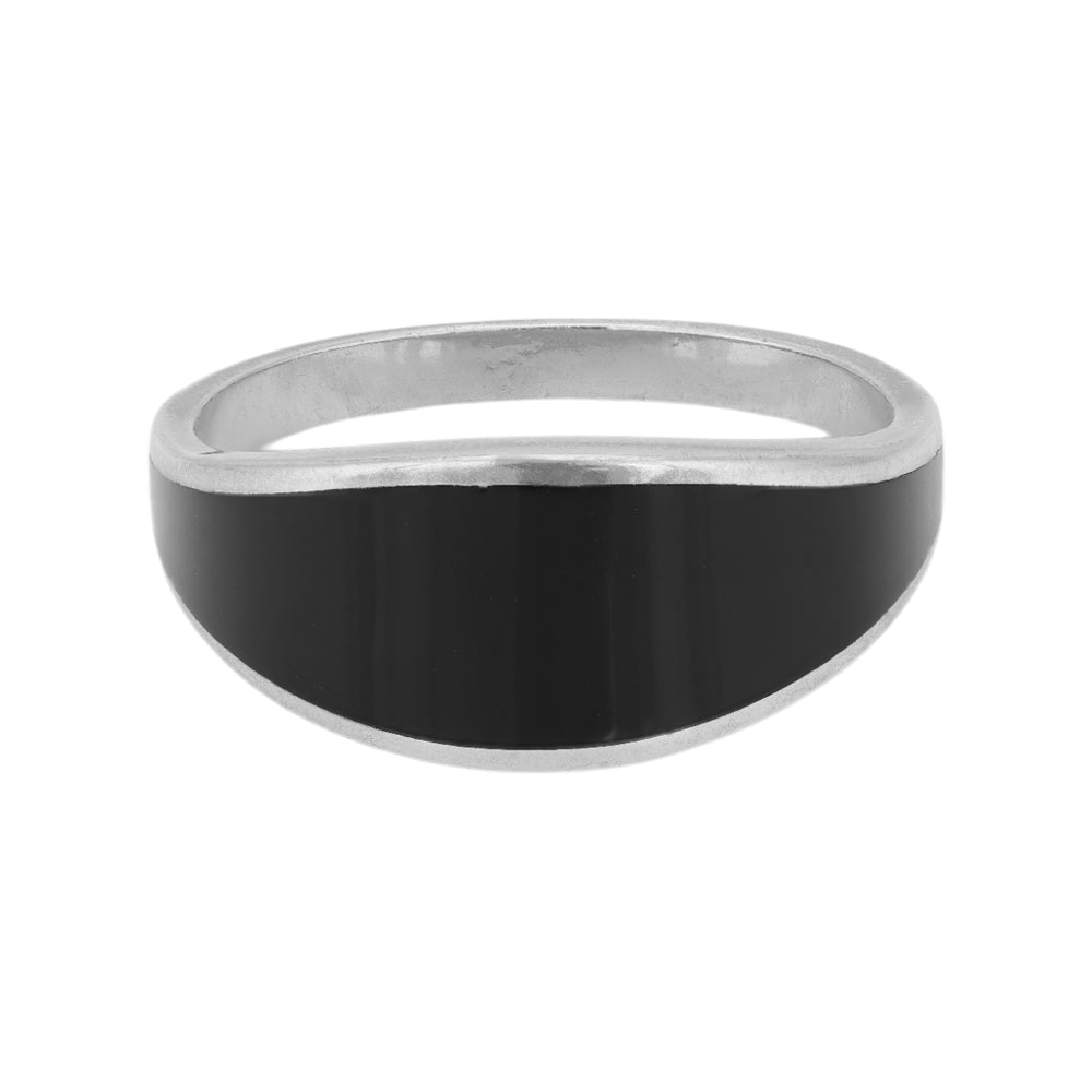 925 Sterling Silver Chic Black Onyx Rhodium Plated Rings for Men