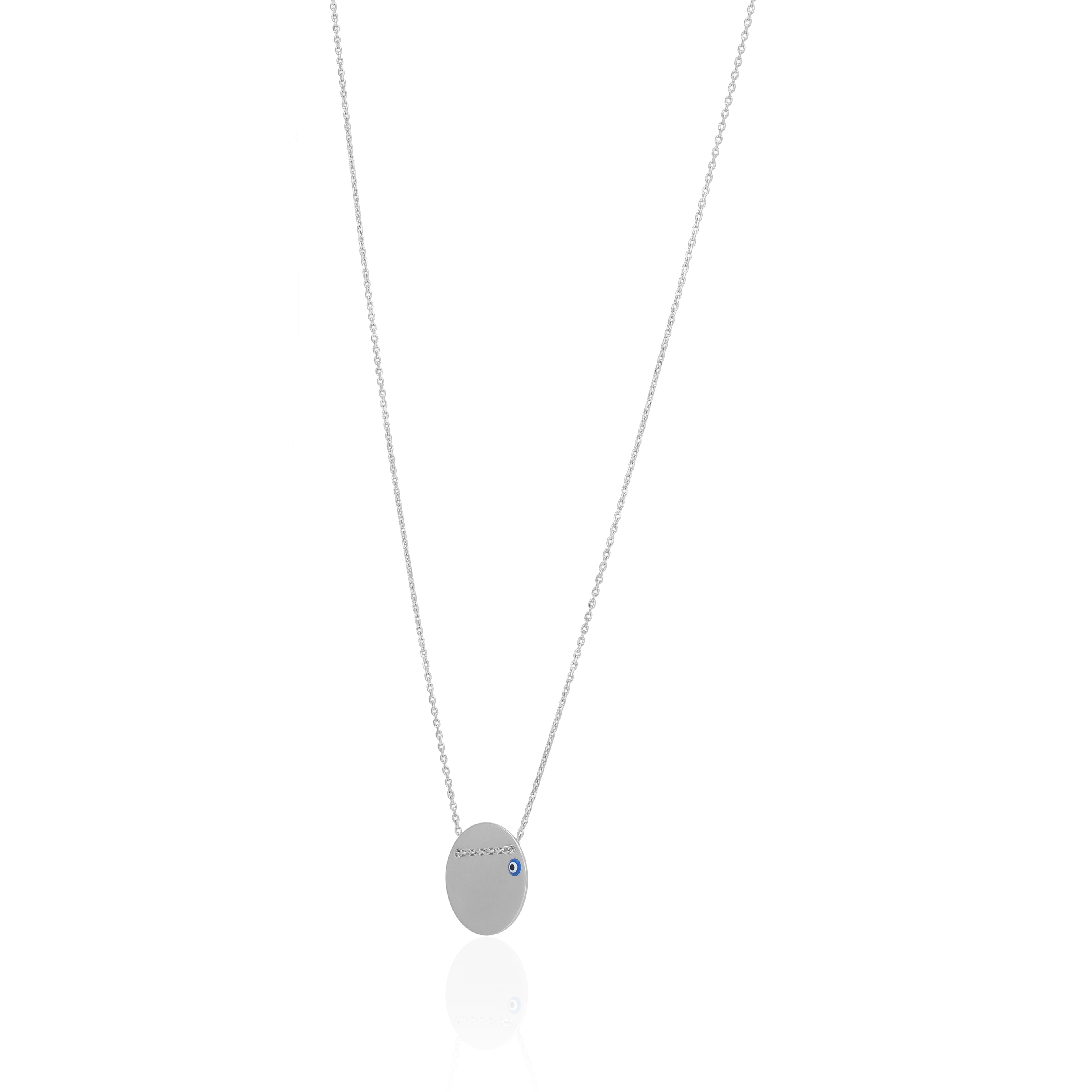 925 Sterling Silver Circle of Protection Evil Eye Pendant Chain