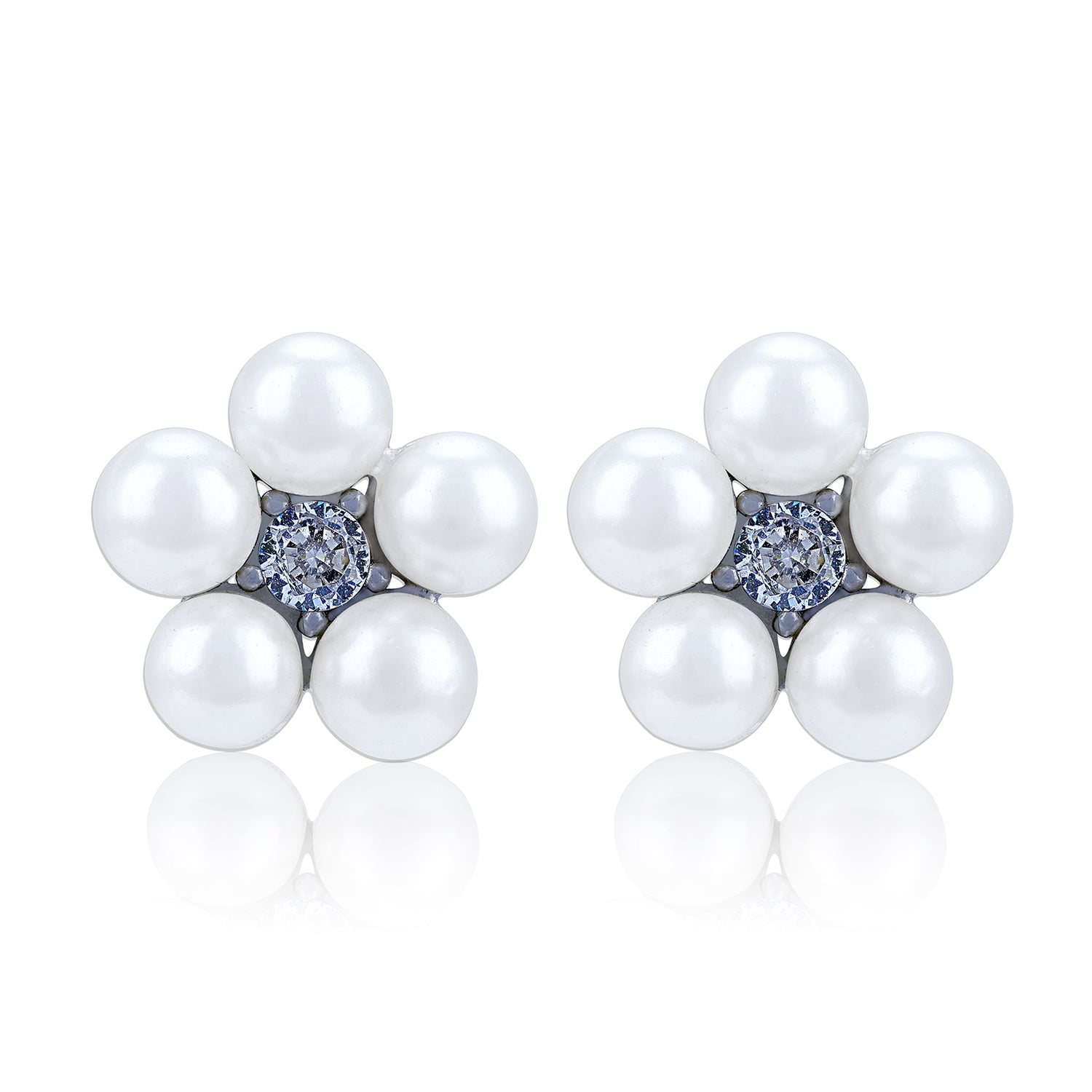 925 Sterling Silver Classic Five-Pearl Blossom Stud Earring for Women