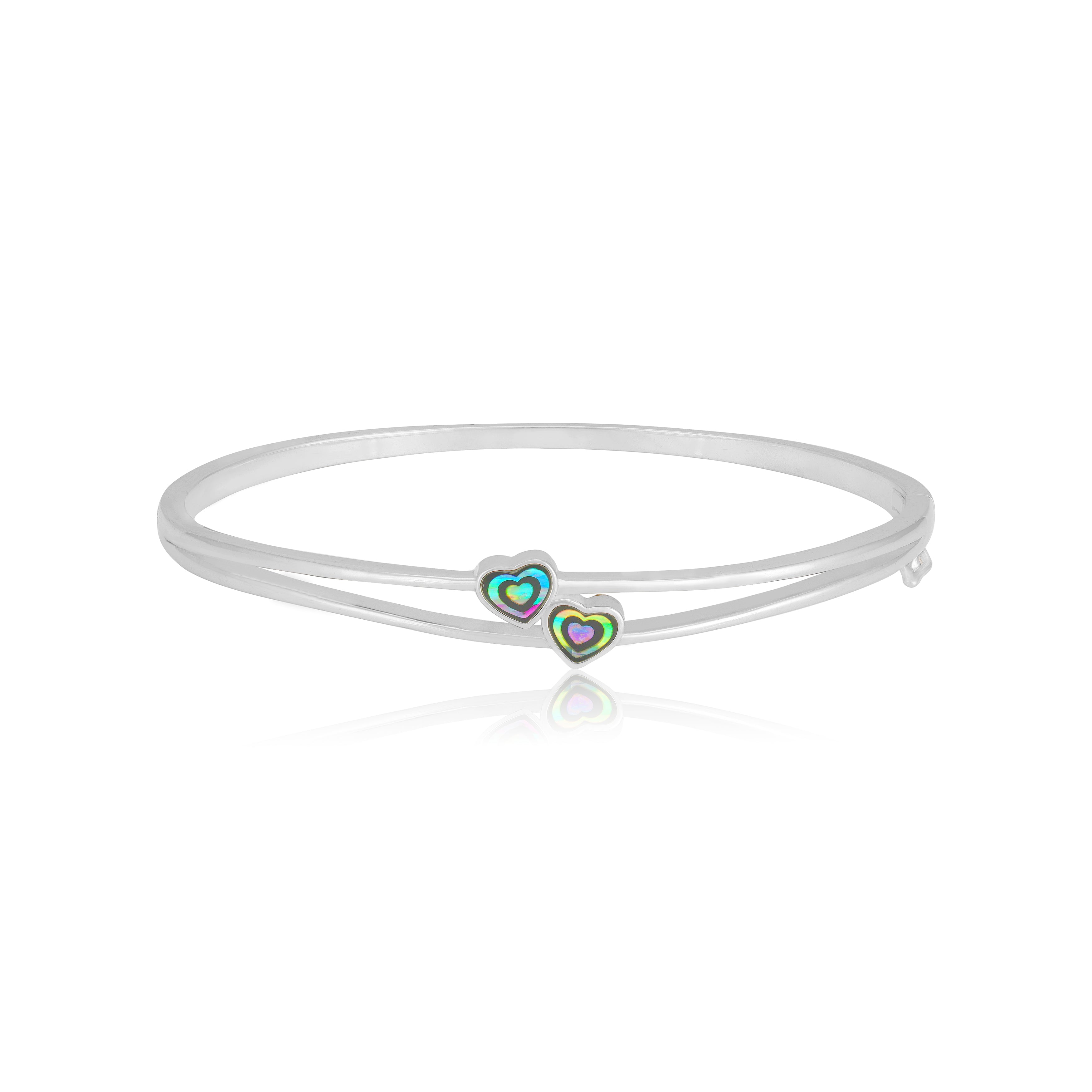 925 Sterling Silver Colour Pop Duo Heart Bracelet For Women