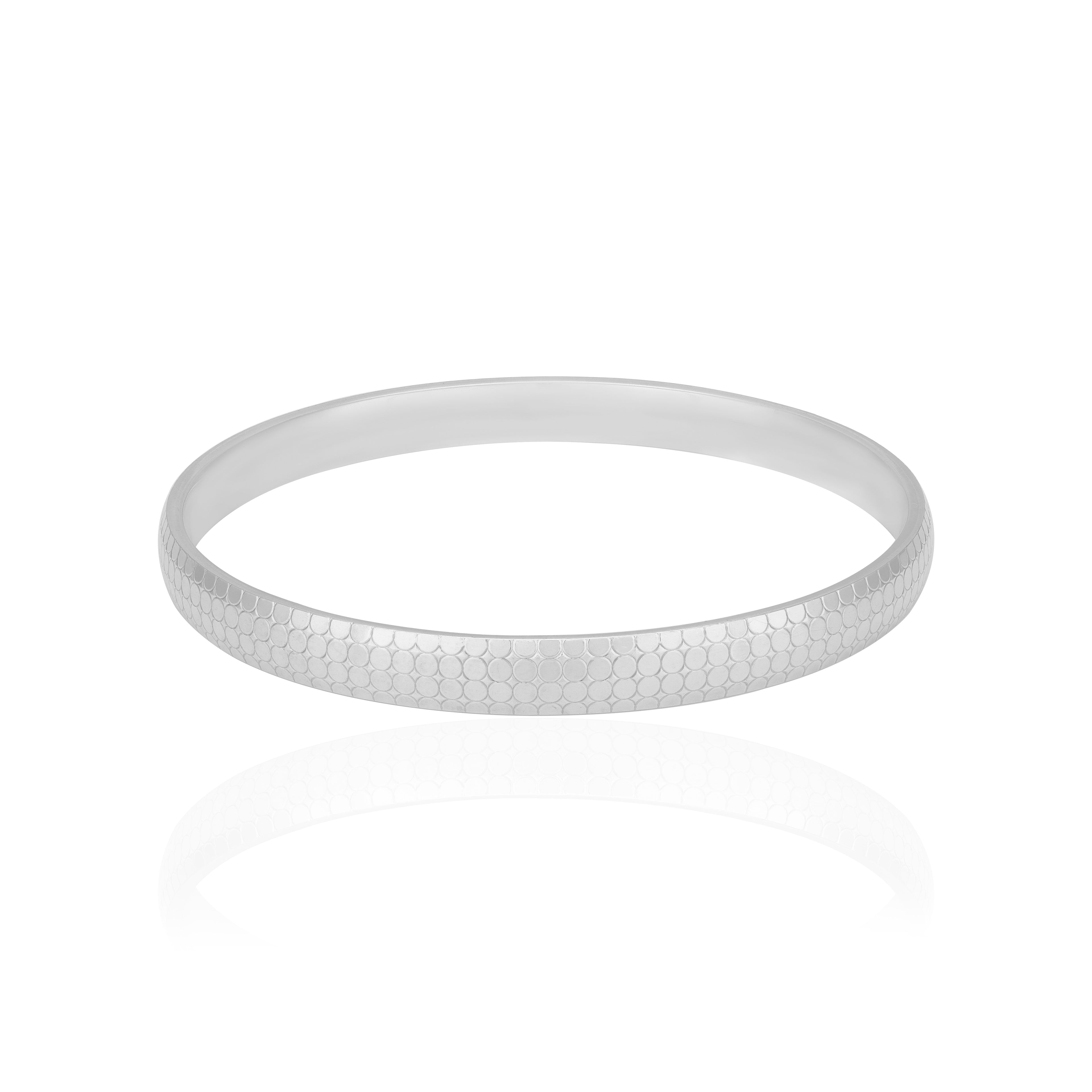 925 Sterling Silver Contemporary Honeycomb Kada for Men