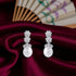 925 Sterling Silver Crystal Bloom Lustrous Oval Pearl Earrings for Women