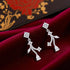 925 Sterling Silver Crystal Twig Drop Earrings for Women