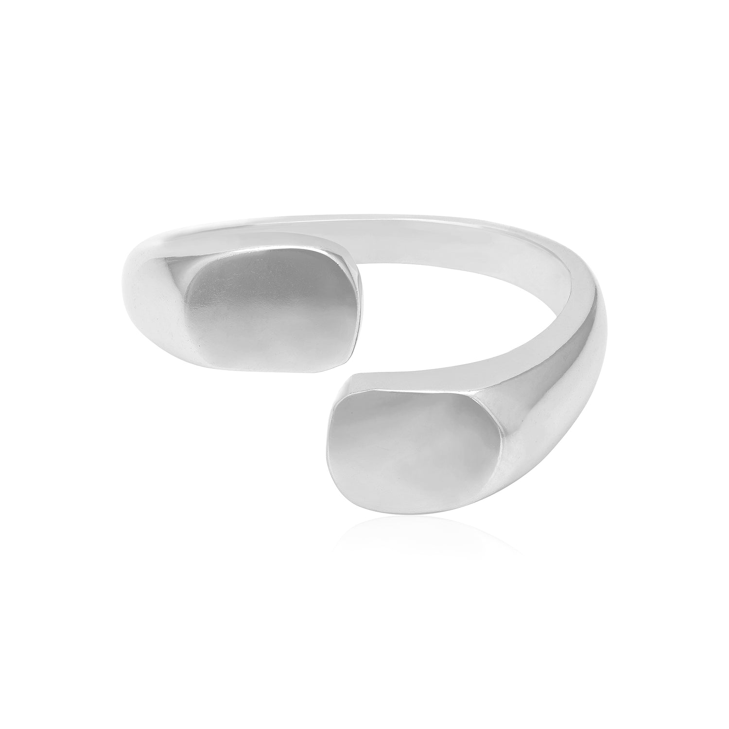 925 Sterling Silver Cuff Pattern Rhodium Plated Ring For Women