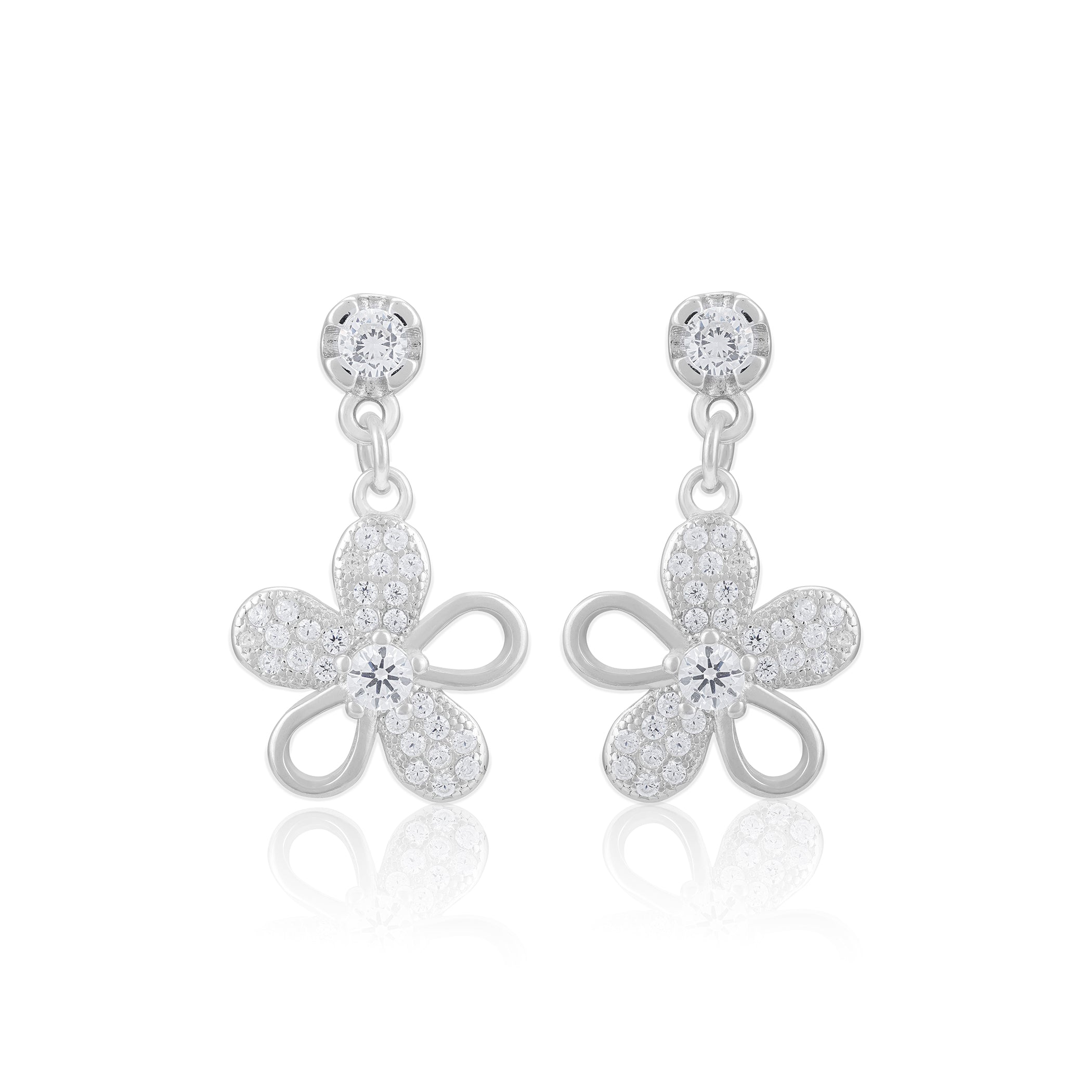 925 Sterling Silver Daisy Dream Rhodium Plated Earrings For Women
