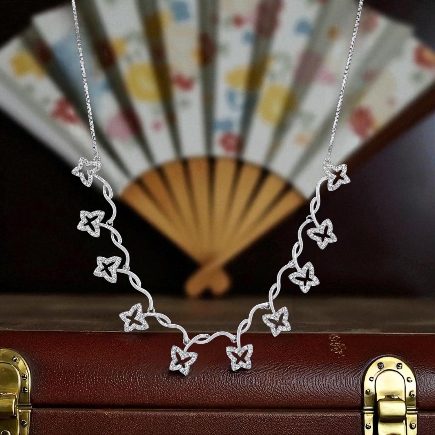 925 Sterling Silver Dancing Butterfly Necklace for Women