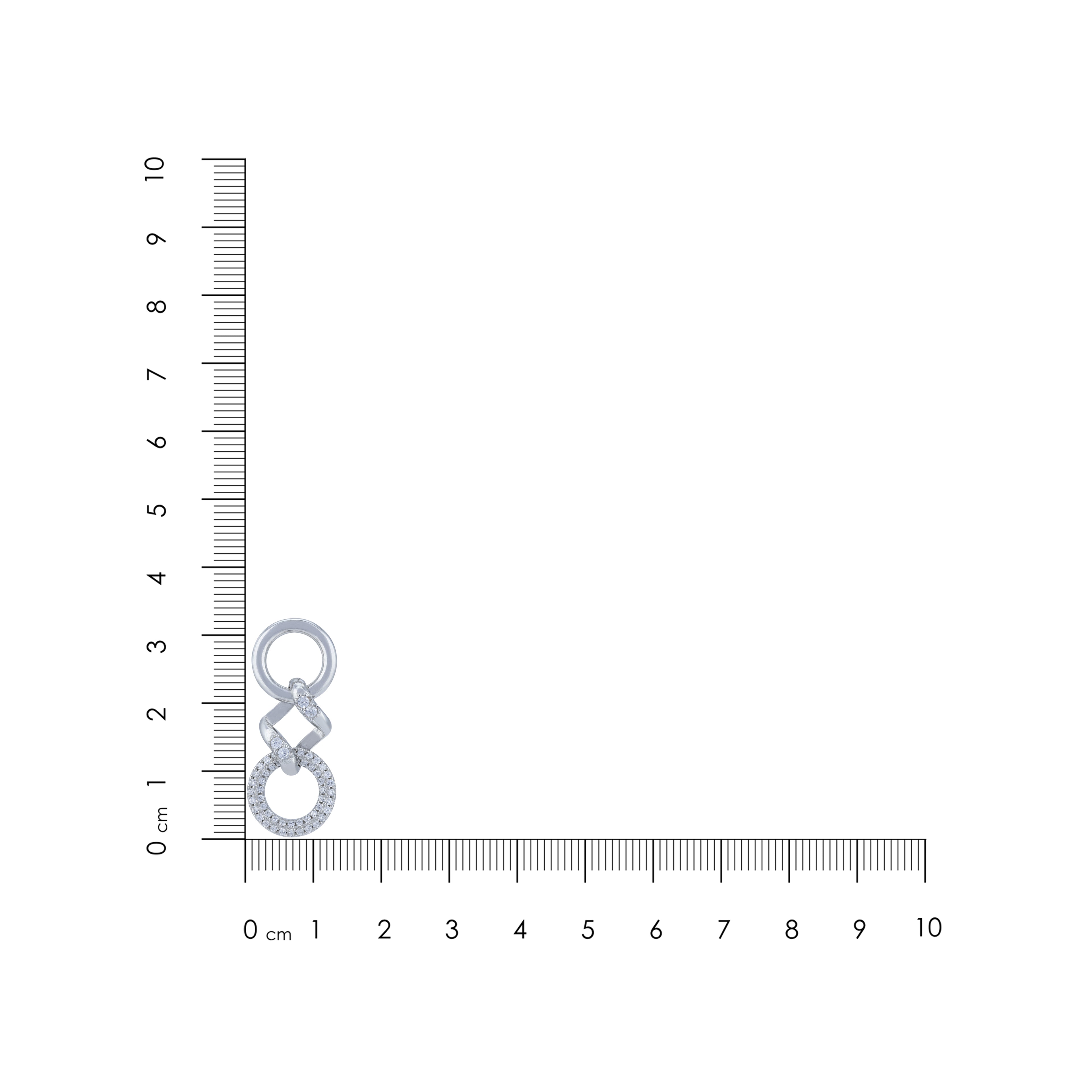 925 Sterling Silver Double Circle Crystal Drop Earring for Women