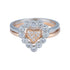 925 Sterling Silver Dual-Tone Diamond Heart Centerpiece Ring for Women