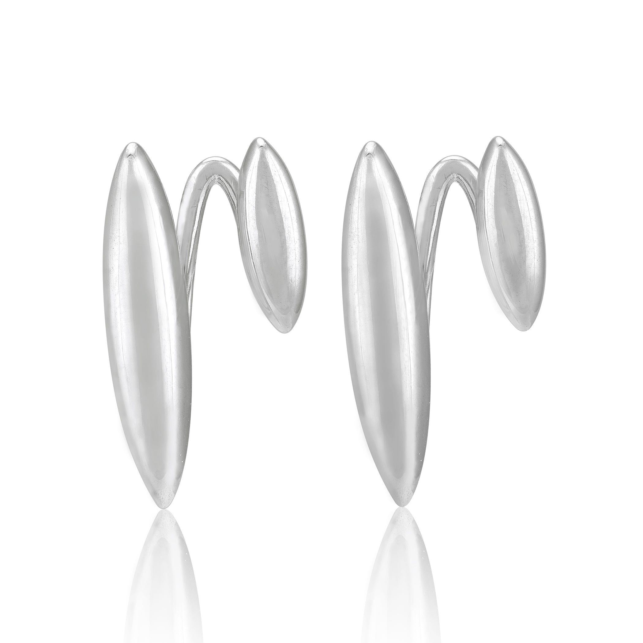 925 Sterling Silver Dual Marquise Shape Minimalist Earring for Women