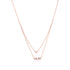 925 Sterling Silver Dual Trunk  Love Heart Rose Gold Plated Layered Pendant Chain