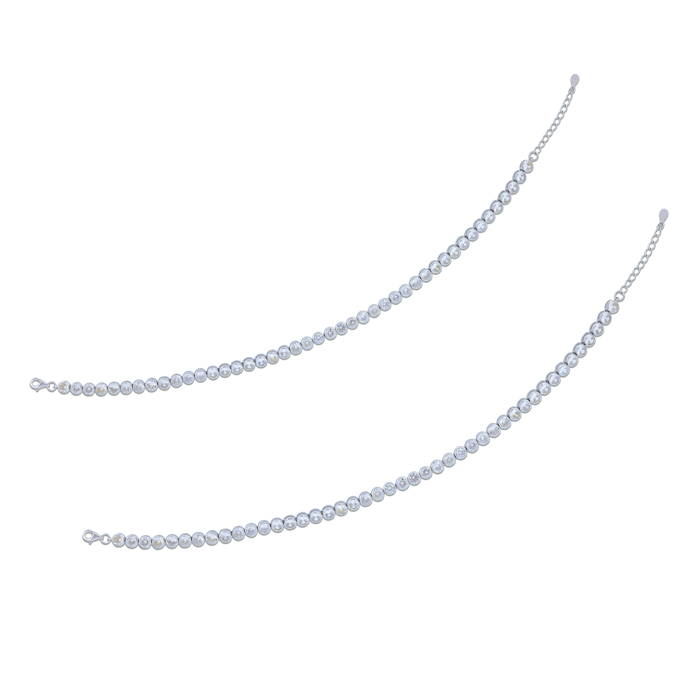 925 Sterling Silver Elegant Lightweight Loop Chain Bracelet for Women
