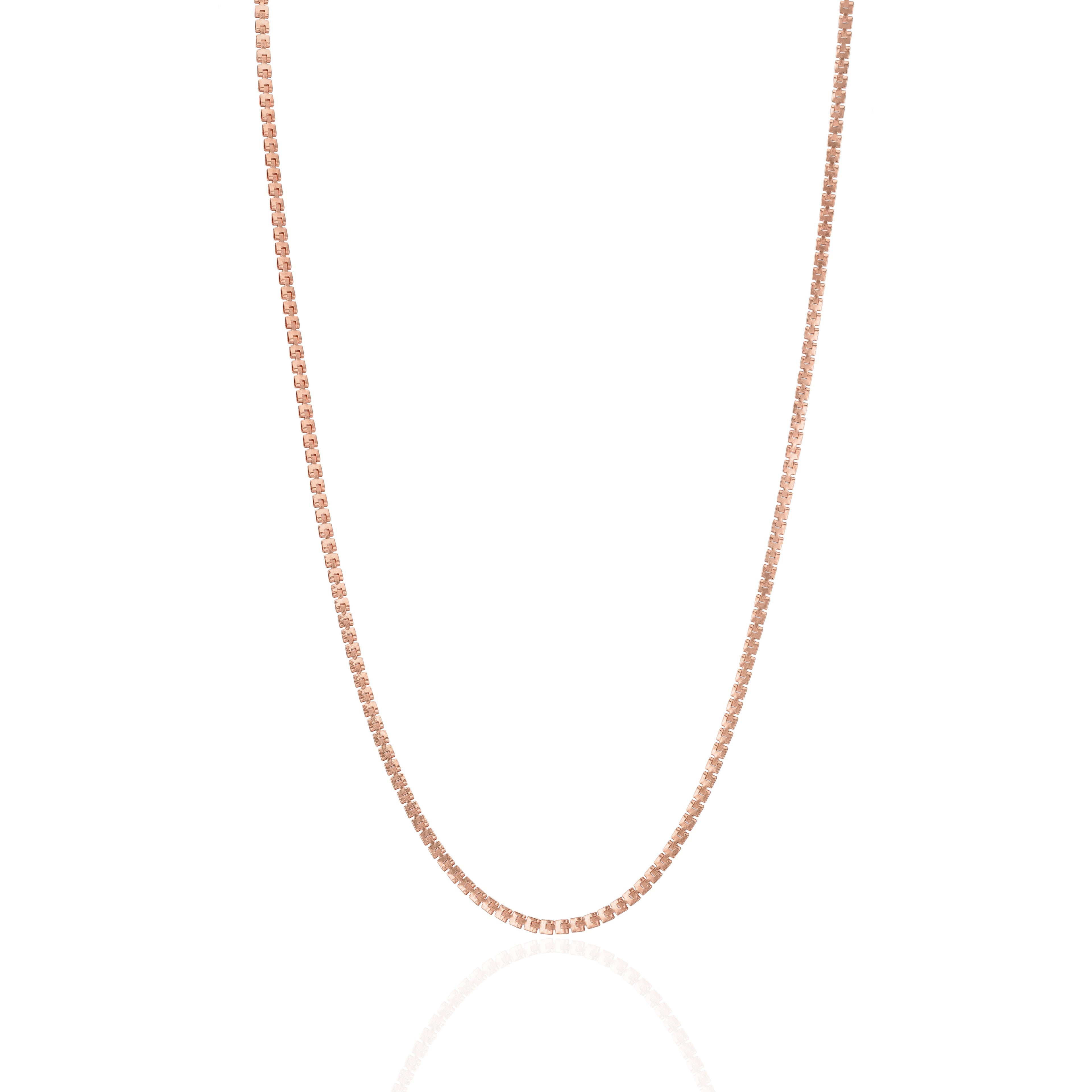 925 Sterling Silver EmberBox Gridlock Rose Gold Plated Chain for Men