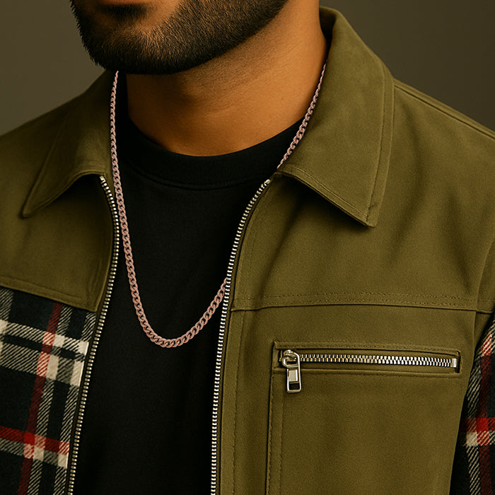 925 Sterling Silver EmberCrest Luxe Curb Chain for Men