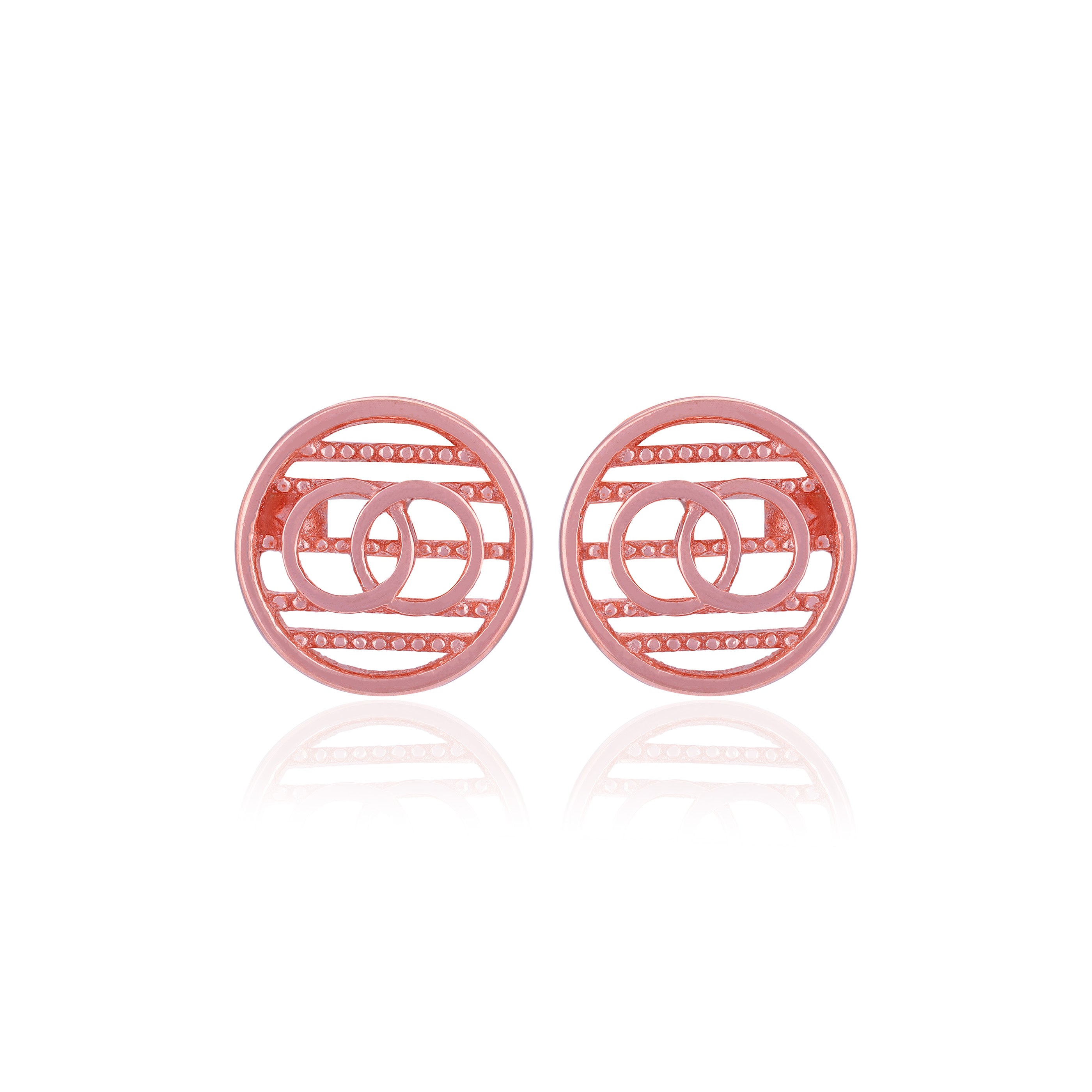 925 Sterling Silver Eternal Ties Rose Gold Plated Stud for Women