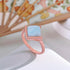 925 Sterling Silver Ethereal Gilded Edge Ring For Women