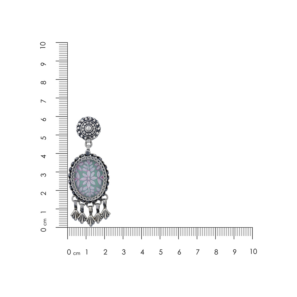 925 Sterling Silver Ethnic Floral Dangle Earrings for Women