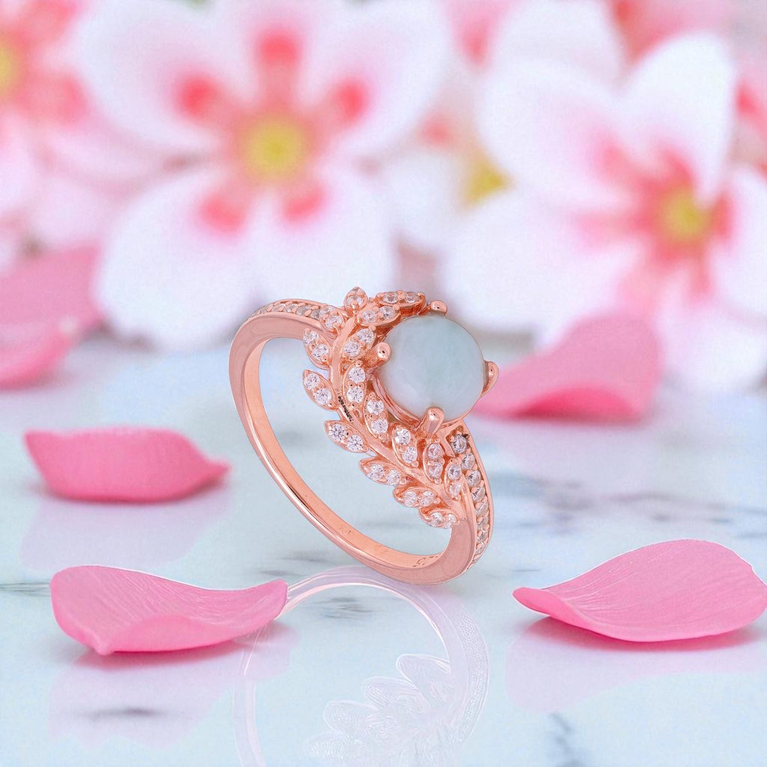 925 Sterling Silver Exquisite Azure Petal Ring Foir Women