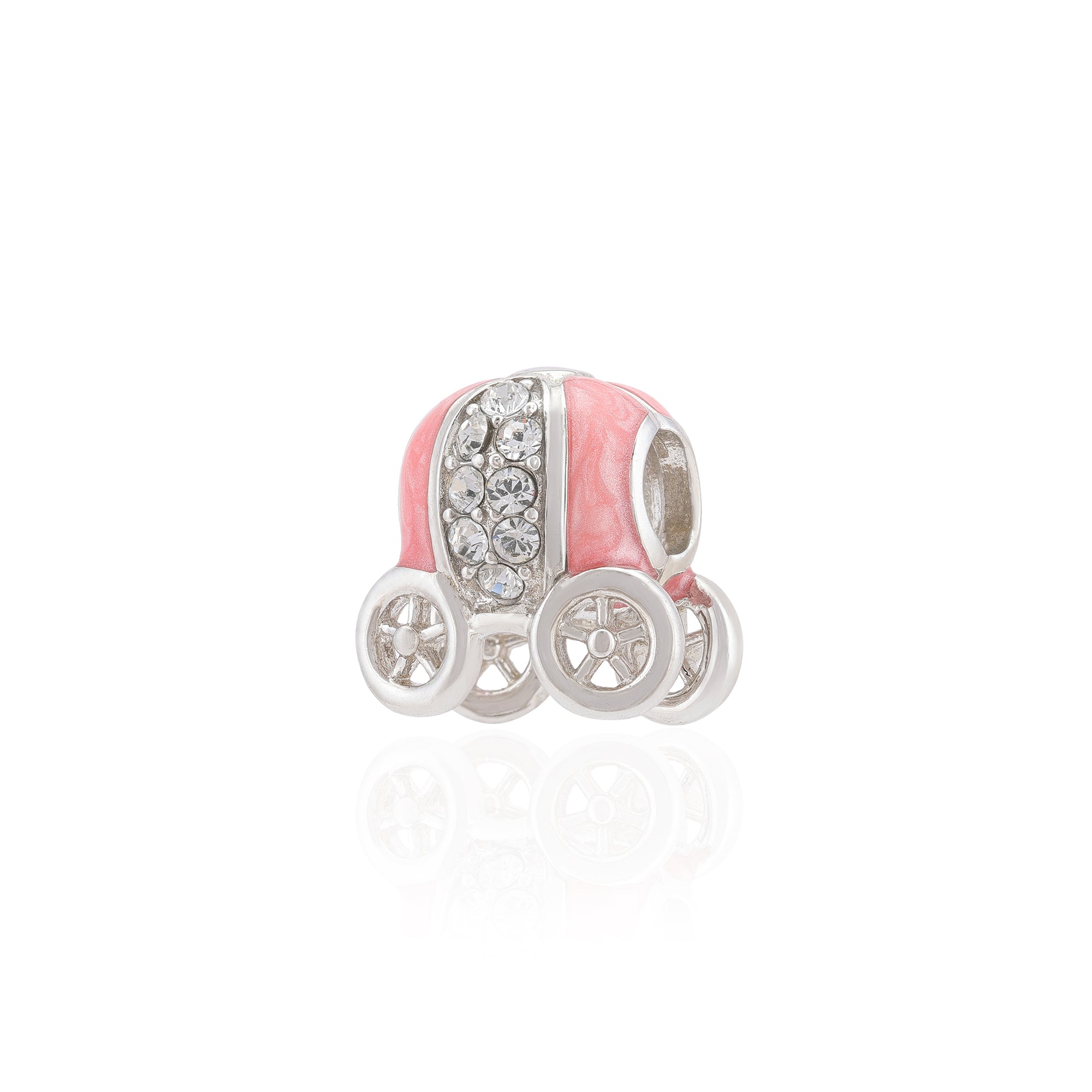 925 Sterling Silver Fairytale Journey Coach Charm Pendant for Women