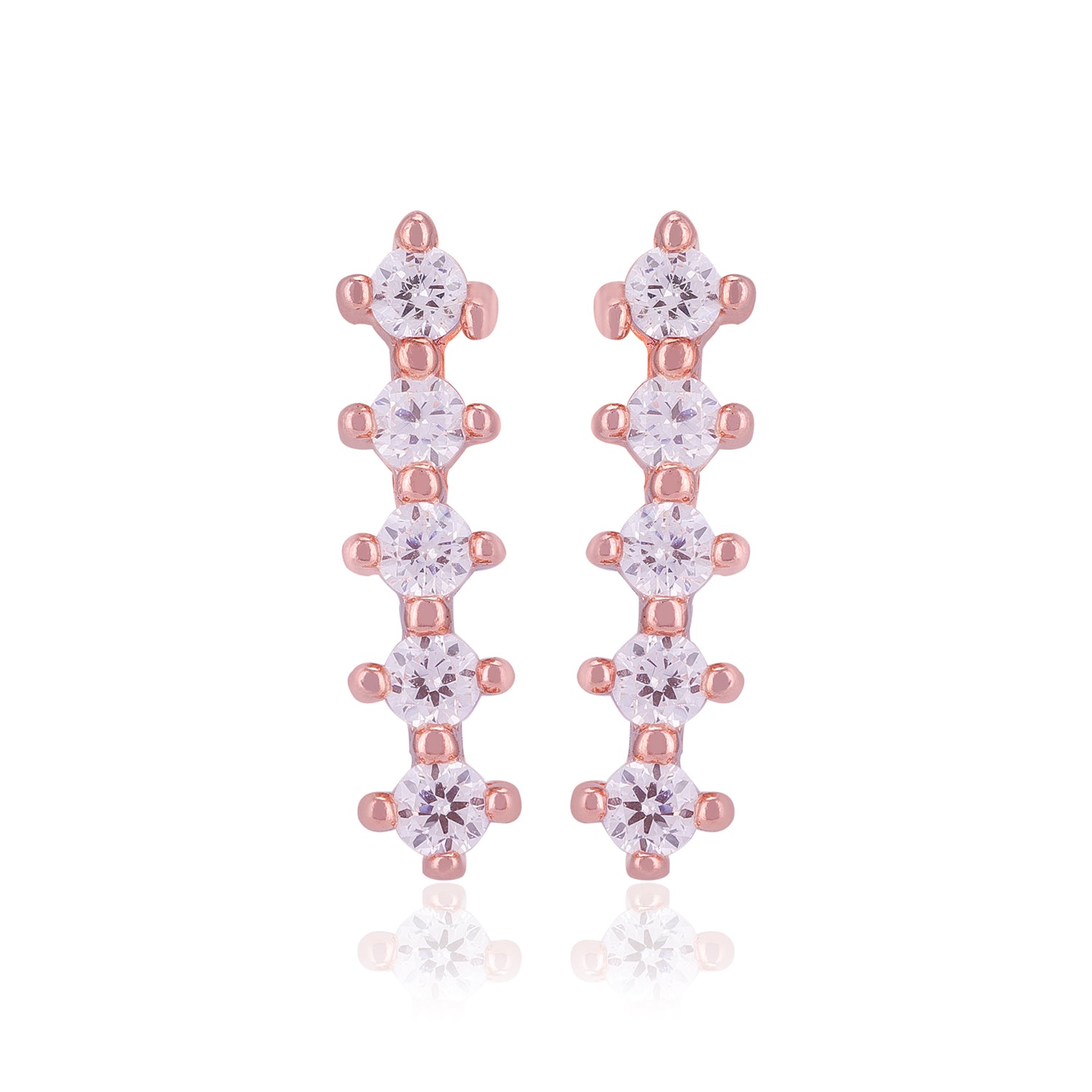 925 Sterling Silver Five Stone Drop Earrings For Women