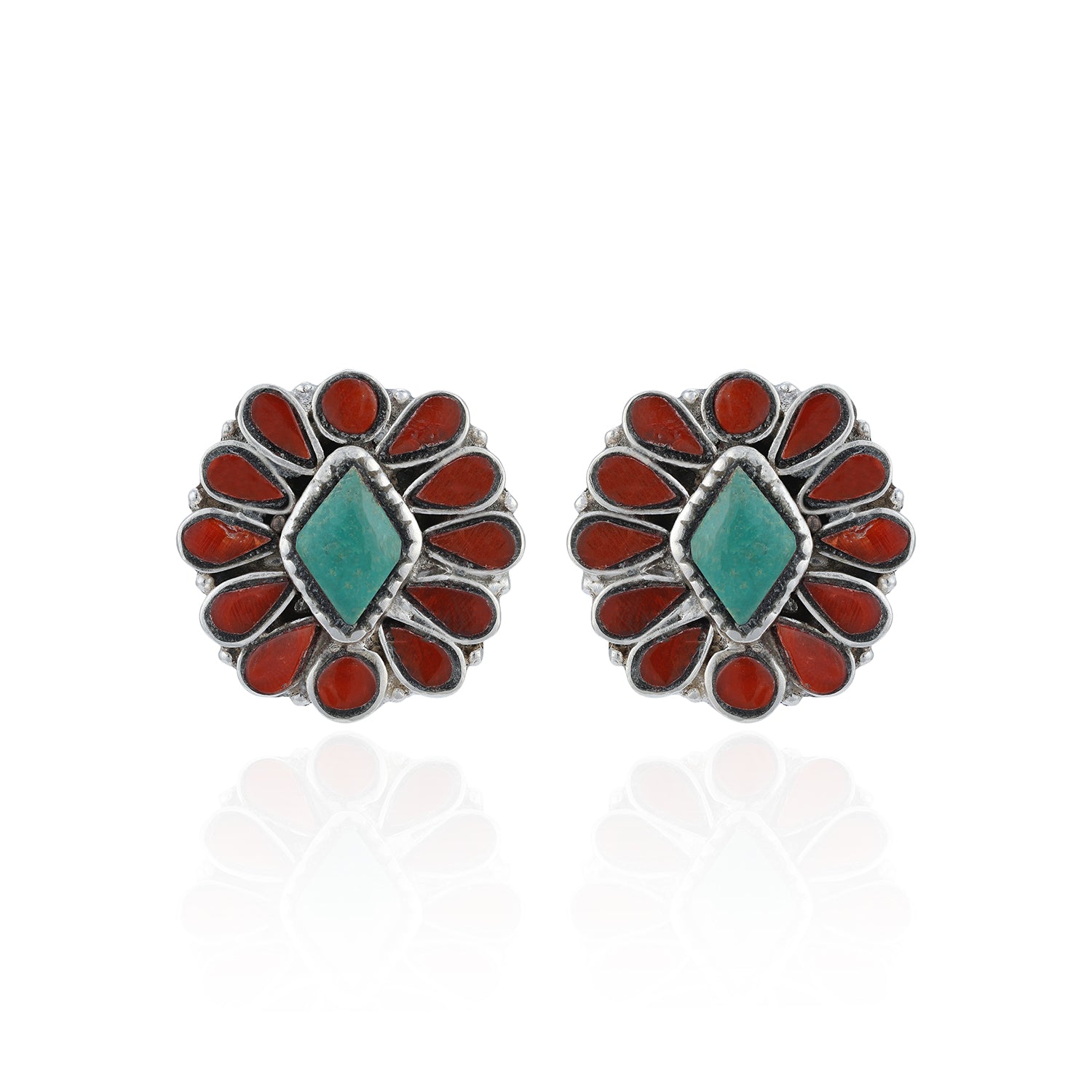 925 Sterling Silver Floral Cluster Earrings for Women