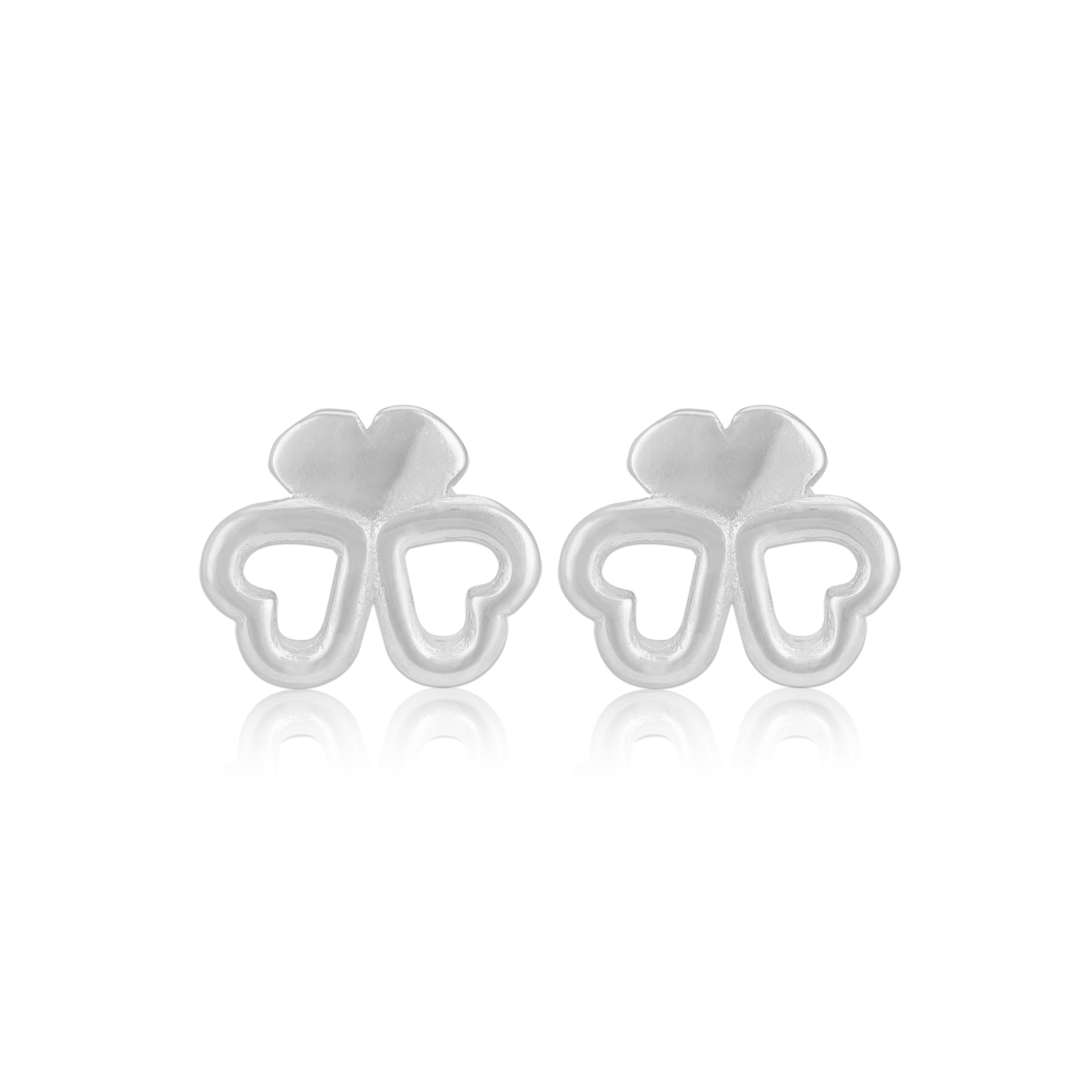925 Sterling Silver Flutter Love Rhodium Plated Stud for Women