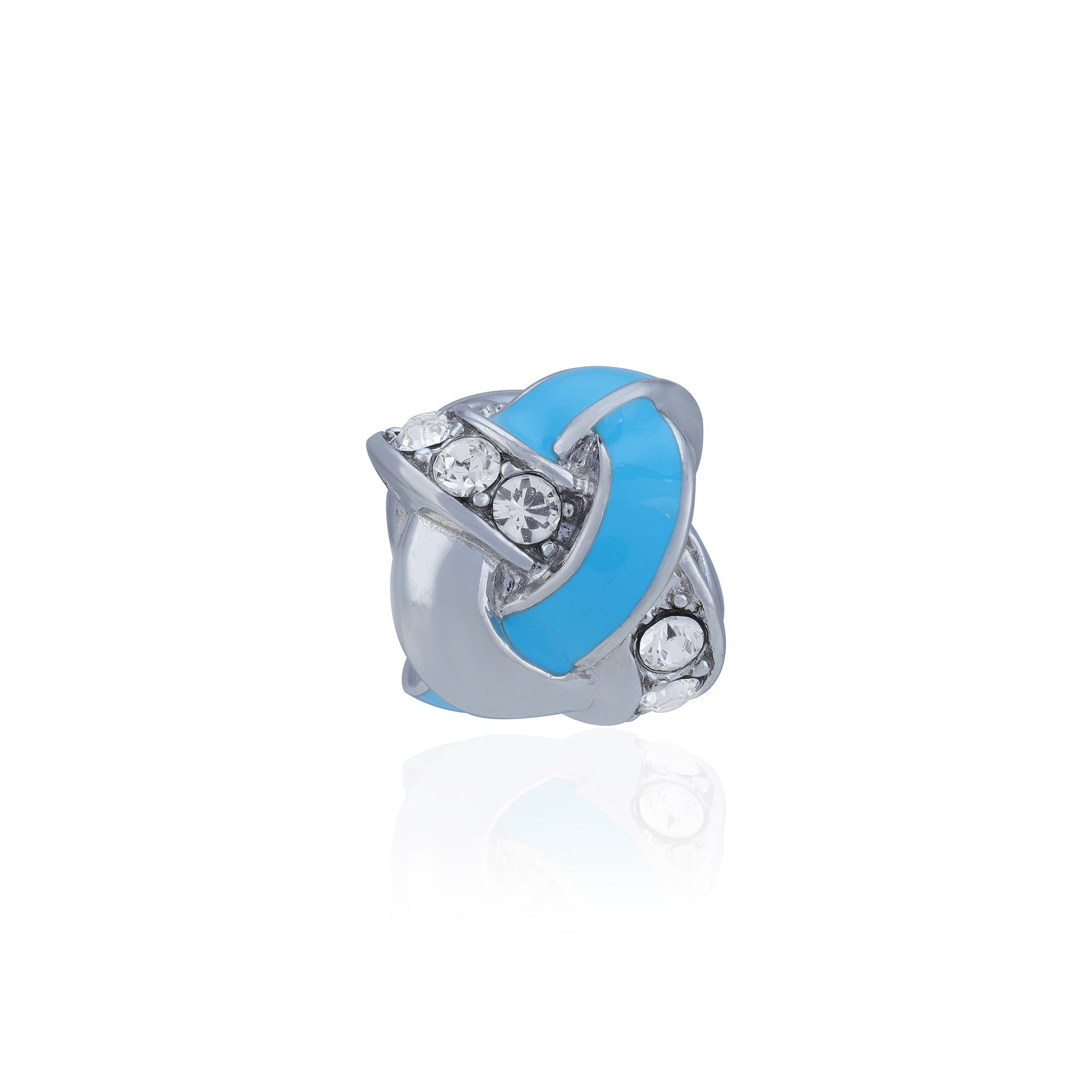 925 Sterling Silver Frosted Lagoon Knot Charm Pendant for Women