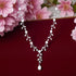 925 Sterling Silver Frosted Vine Pearl Leaf Sprigs Necklace for Women