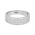 925 Sterling Silver Full Pave Set Cushion Texture Wide Band Statement Ring for Men