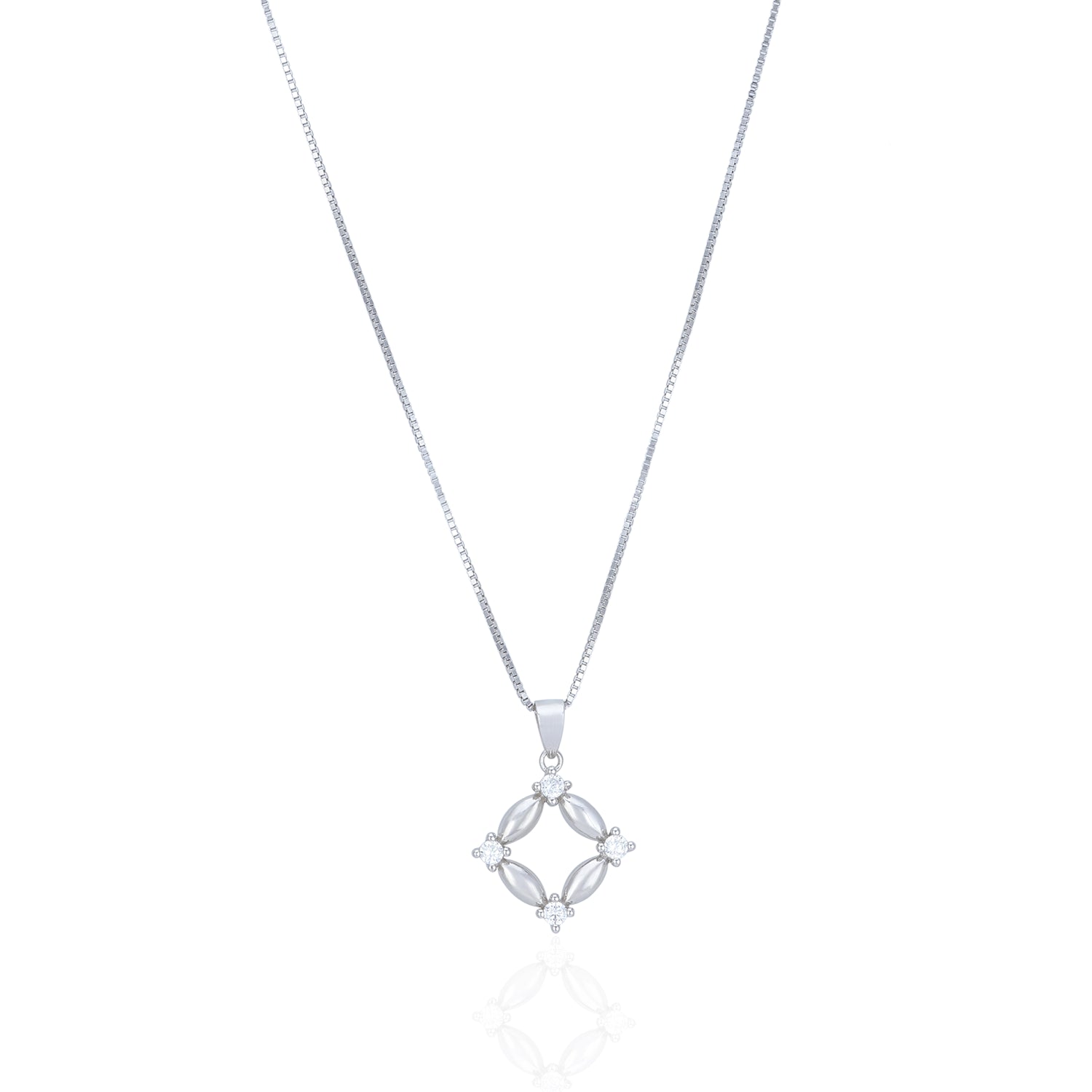 925 Sterling Silver Geometric Diamond Cut Pendant for Women