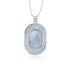 925 Sterling Silver Geometric Mother of Pearl Oval  Textured Frame Pendant for Women