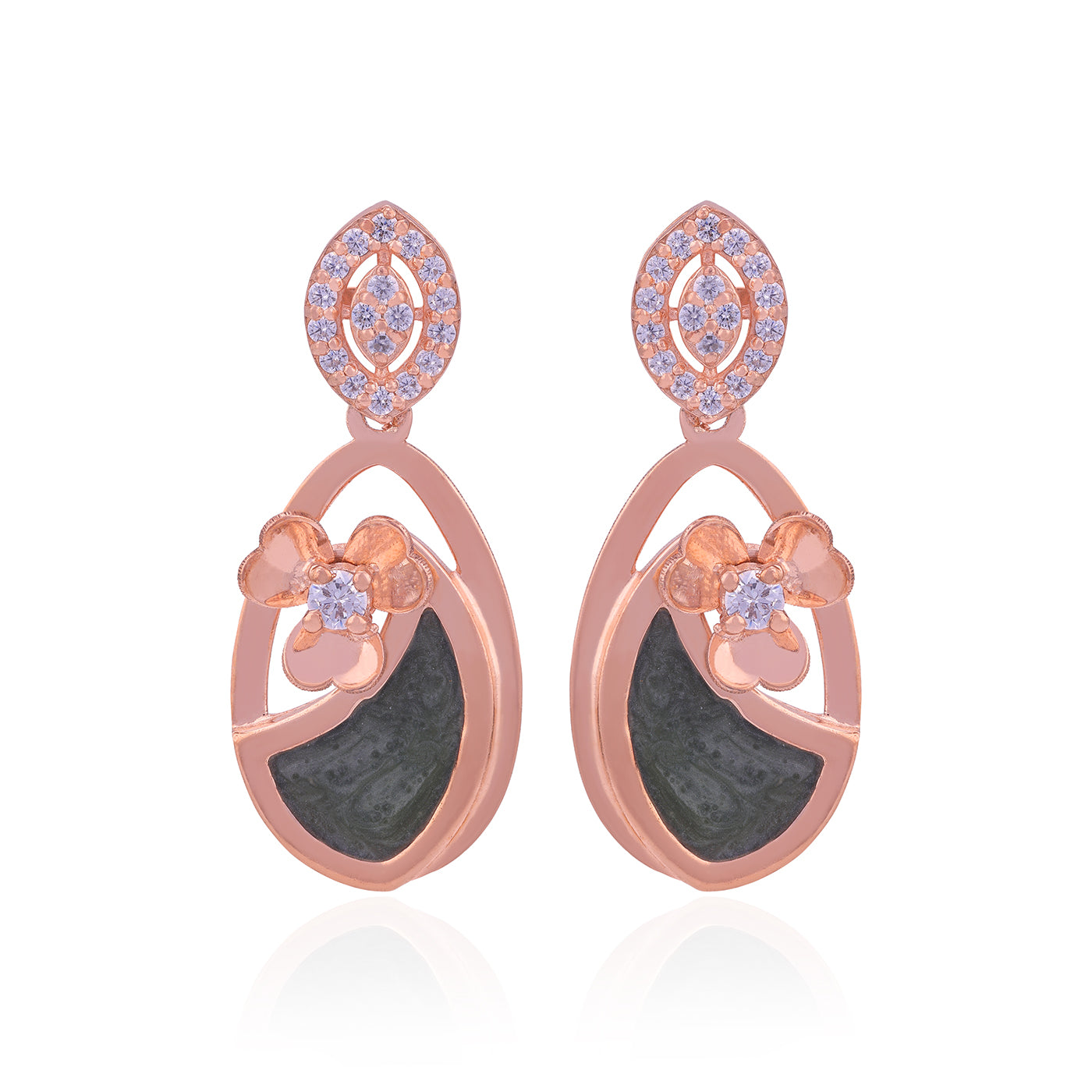 925 Sterling Silver Ginkgo Jade Radiance Earrings For Women