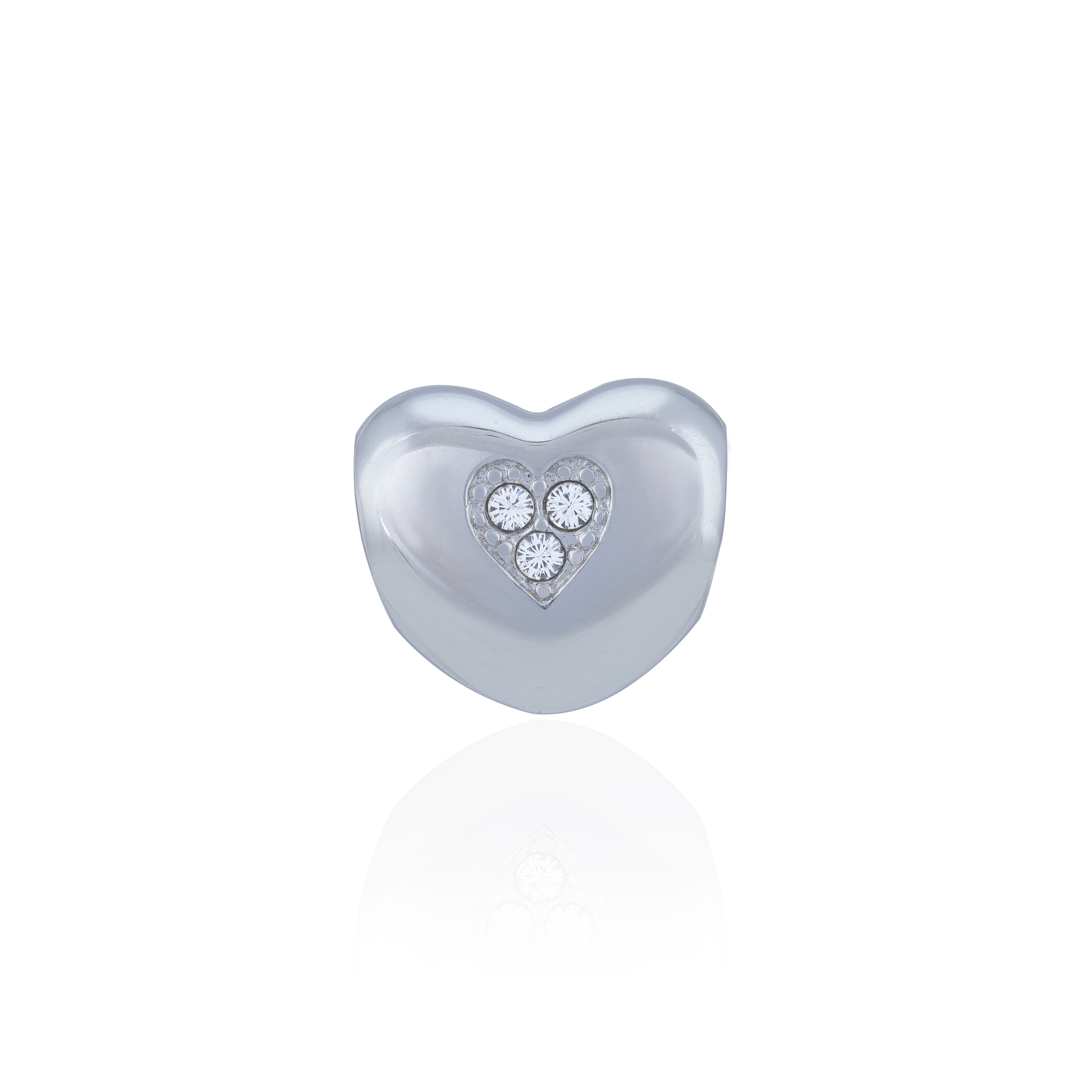925 Sterling Silver Glimmer Heart Charm Pendant for Women