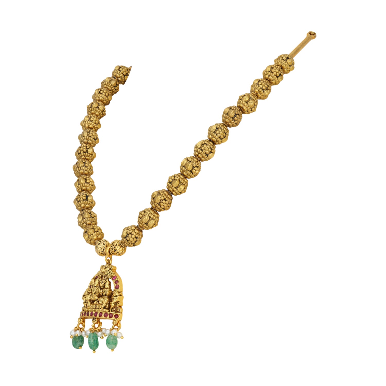 925 Sterling Silver Gold Plated Divine Ram-Sita Devotional Necklace for Women