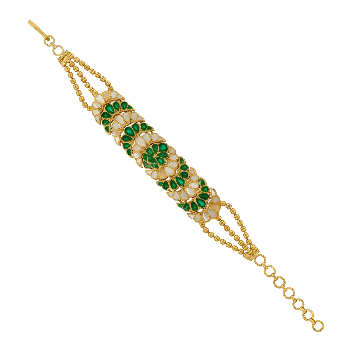 925 Sterling Silver Gold Plated Emerald Shine Bracelets For Women