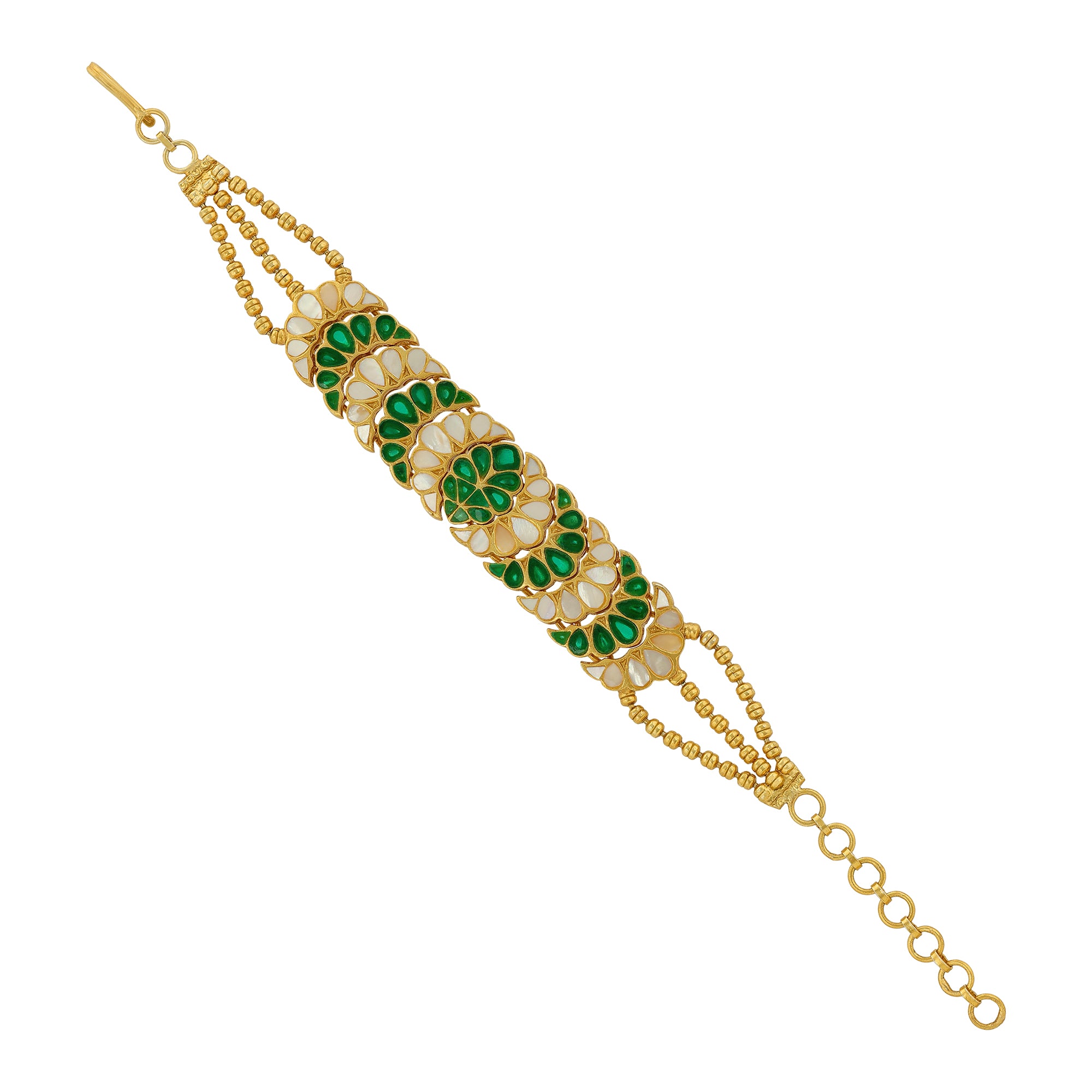 925 Sterling Silver Gold Plated Emerald Shine Bracelets For Women