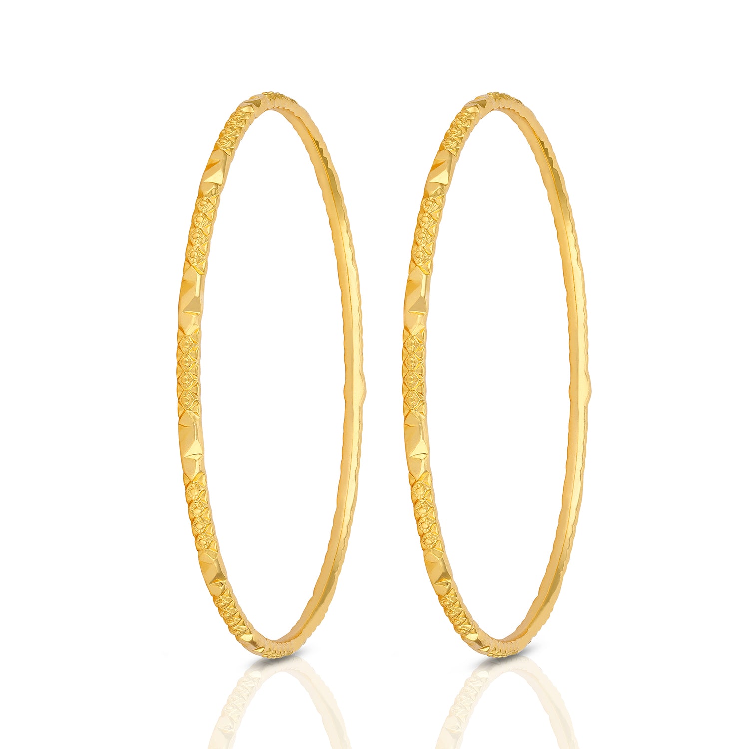 925 Sterling Silver Gold Plated Geometric Faceted Sparkle Bangle For Women