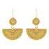 925 Sterling Silver Gold Plated Half Moon Mandala Earrings For Women