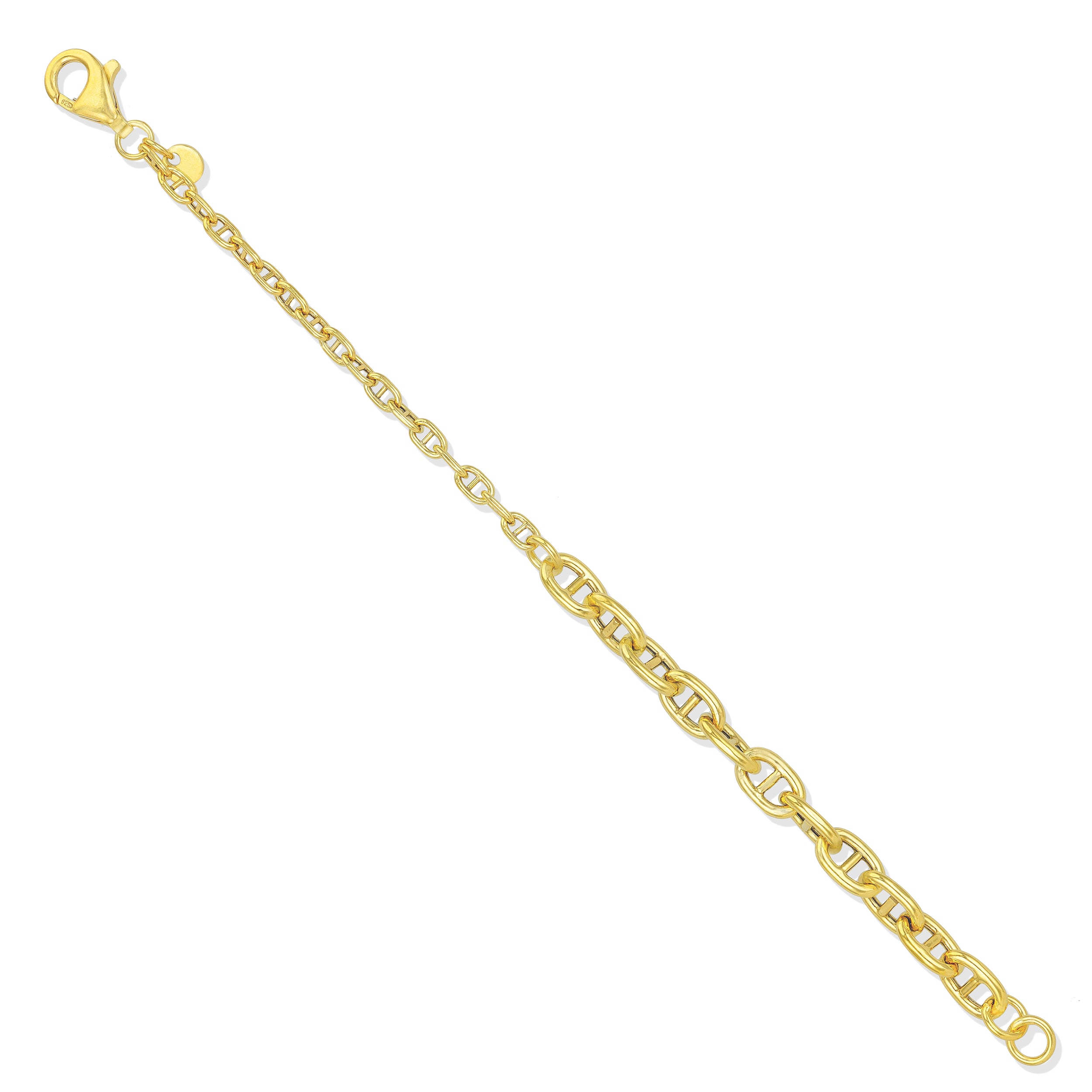 925 Sterling Silver Gold Plated Nova MeshLink Bracelet for Men