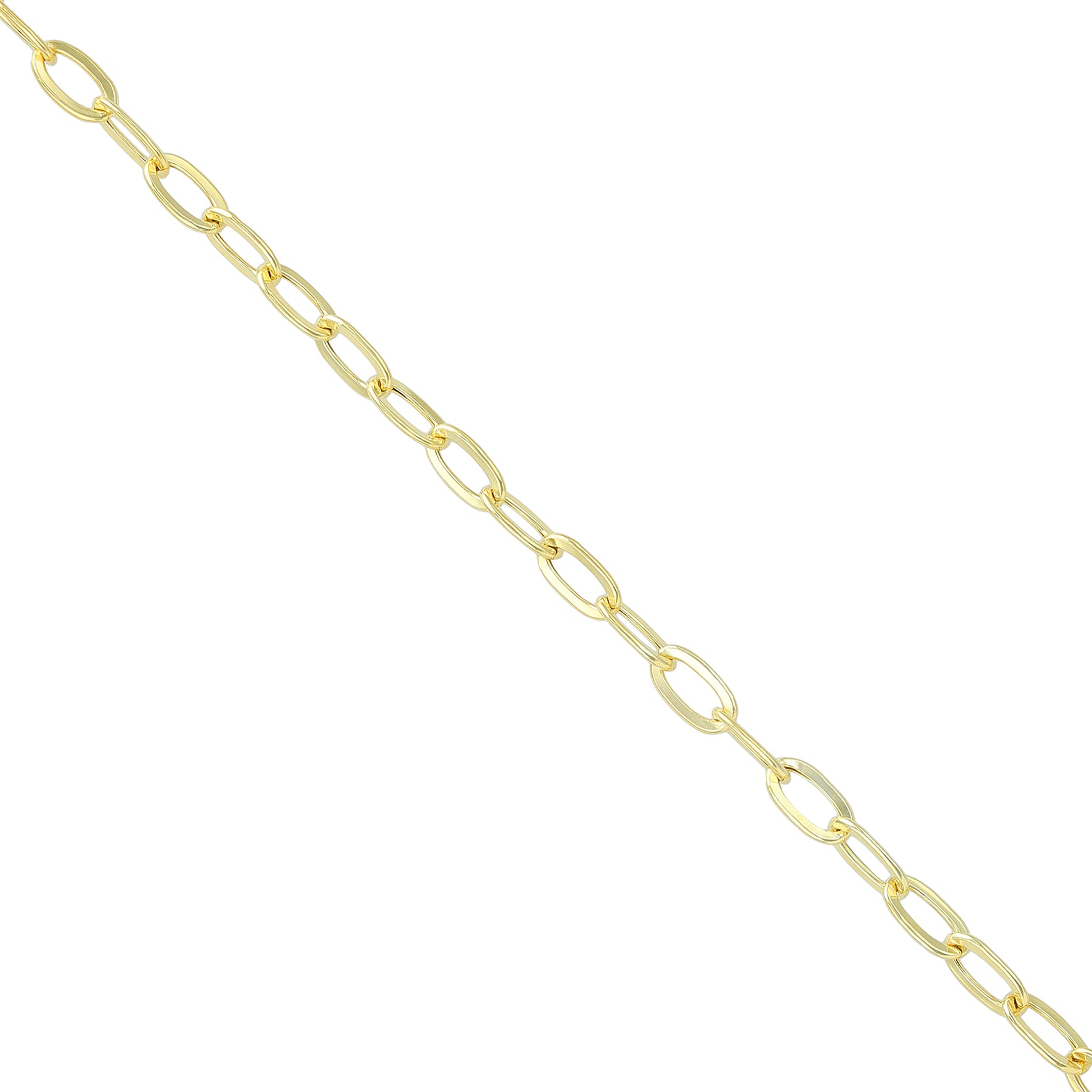 925 Sterling Silver Gold Plated Stride Oval Link Bracelet for Men