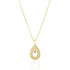 925 Sterling Silver Gold Plated Teardrop Rose Centered Chain Pendant for Women