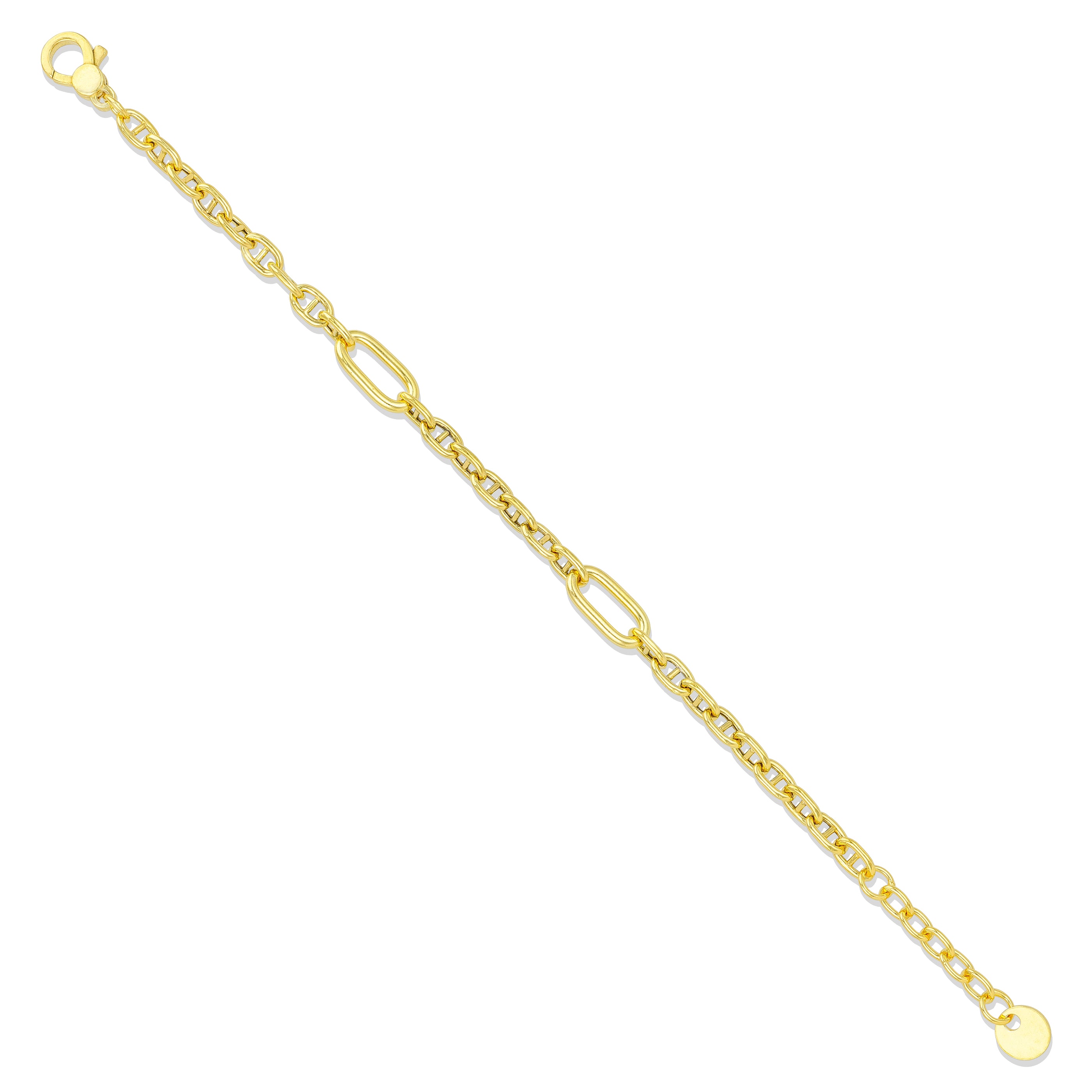 925 Sterling Silver Gold Plated Titan Fusion Link Bracelet for Men