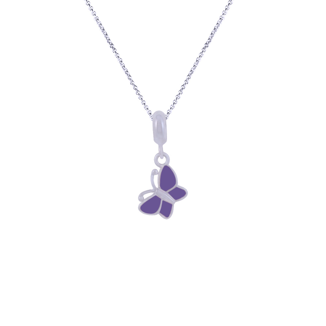 925 Sterling Silver Grape Wings Rhodium Plated Pendant For Kids