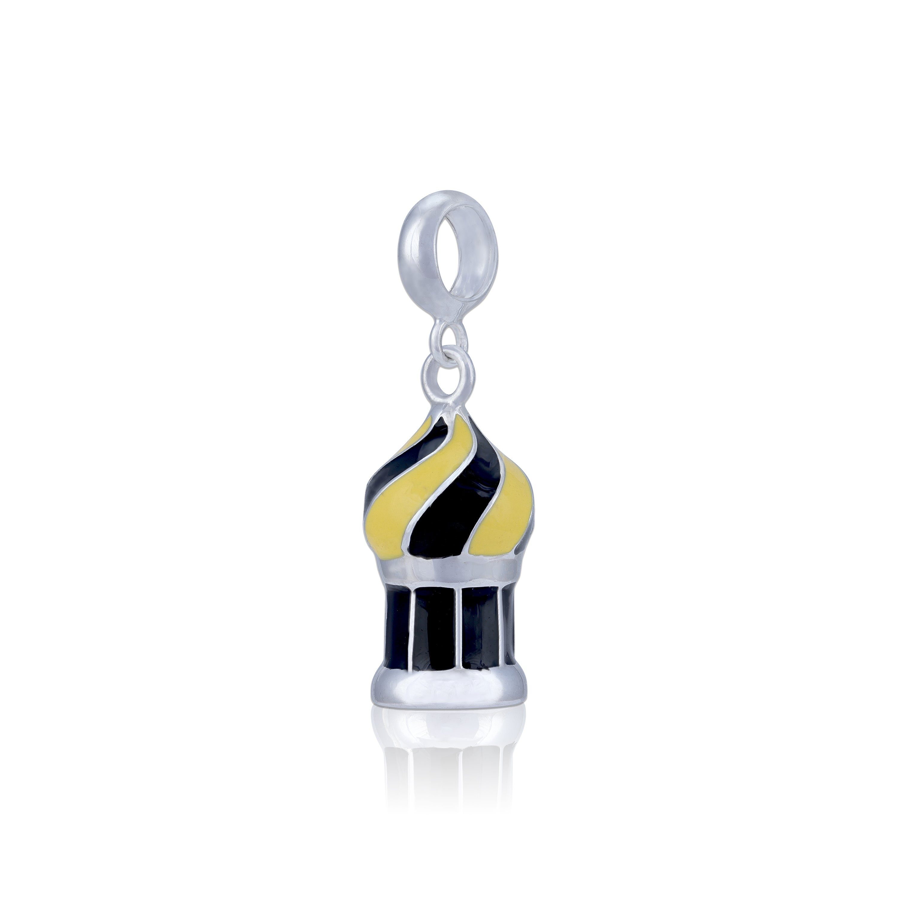 925 Sterling Silver Heritage Dome Accent Charm Pendant for Women
