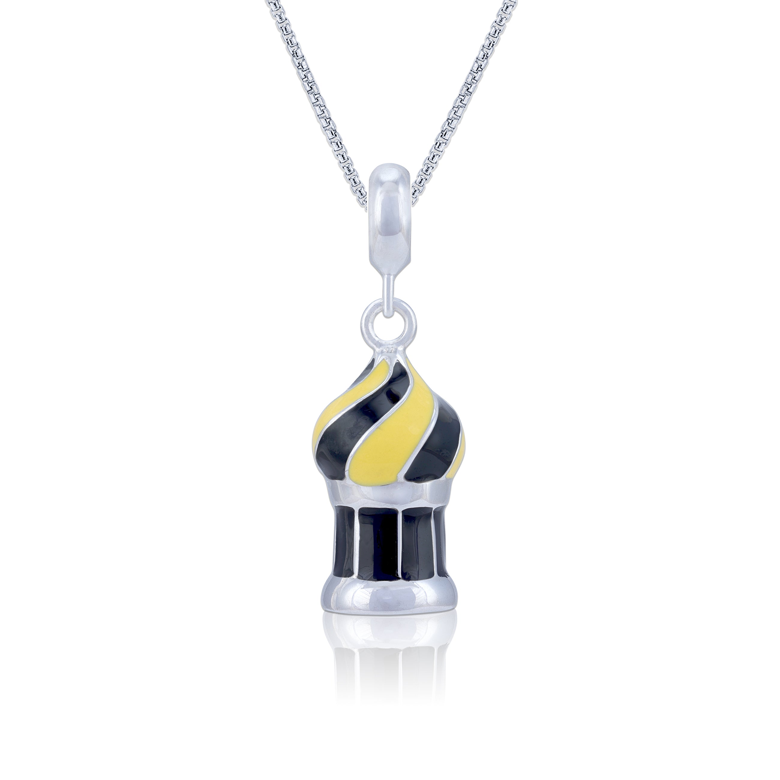 925 Sterling Silver Heritage Dome Accent Charm Pendant for Women