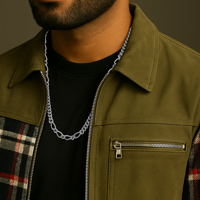 925 Sterling Silver Infinity Spiral Horizon Chain for Men